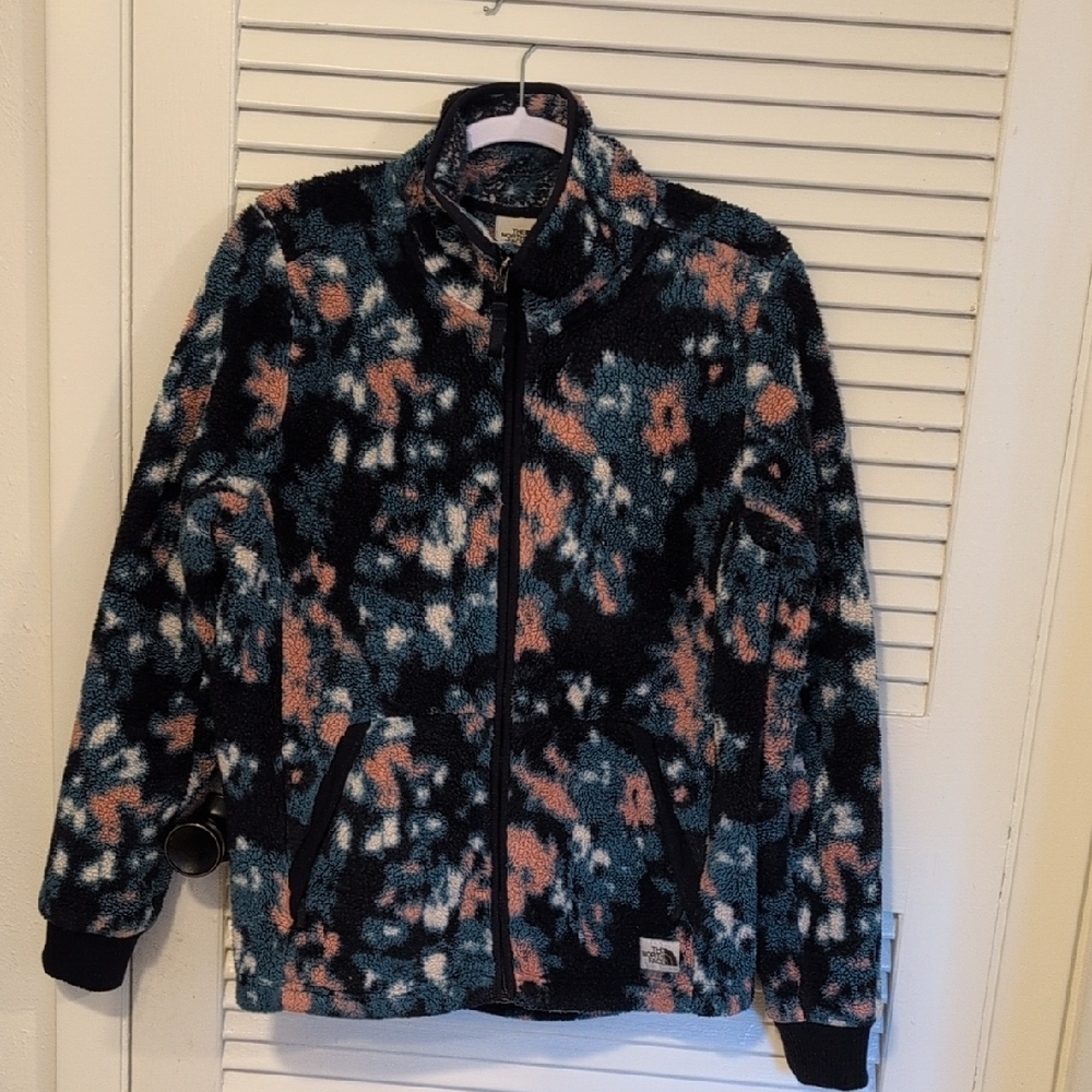 The North Face Fleece Full Zip Pink, Blue Floral